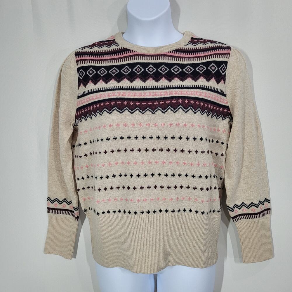 Barbour Birch Wool-Blend Pullover Sweater in Oatmeal Size 14